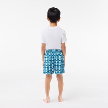  Monogram Erkek Çocuk Baskılı Renkli Mayo Şort