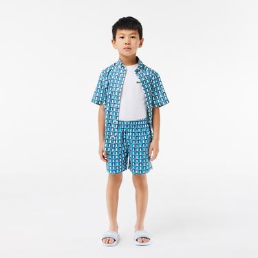  Monogram Erkek Çocuk Baskılı Renkli Mayo Şort