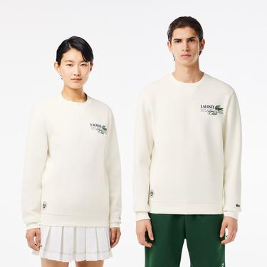  Roland Garros Unisex Relaxed Fit Bisiklet Yaka Beyaz Sweatshirt