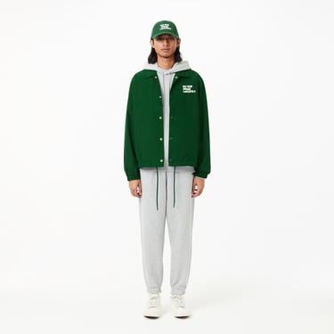  Unisex Polo Yaka Baskılı Yeşil Ceket