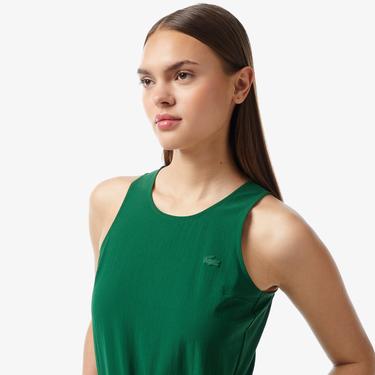 Kadın Straight Fit Kolsuz Yeşil Elbise
