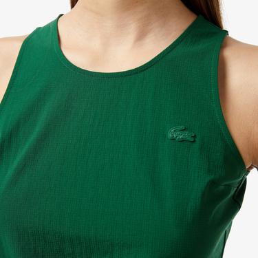  Kadın Straight Fit Kolsuz Yeşil Elbise