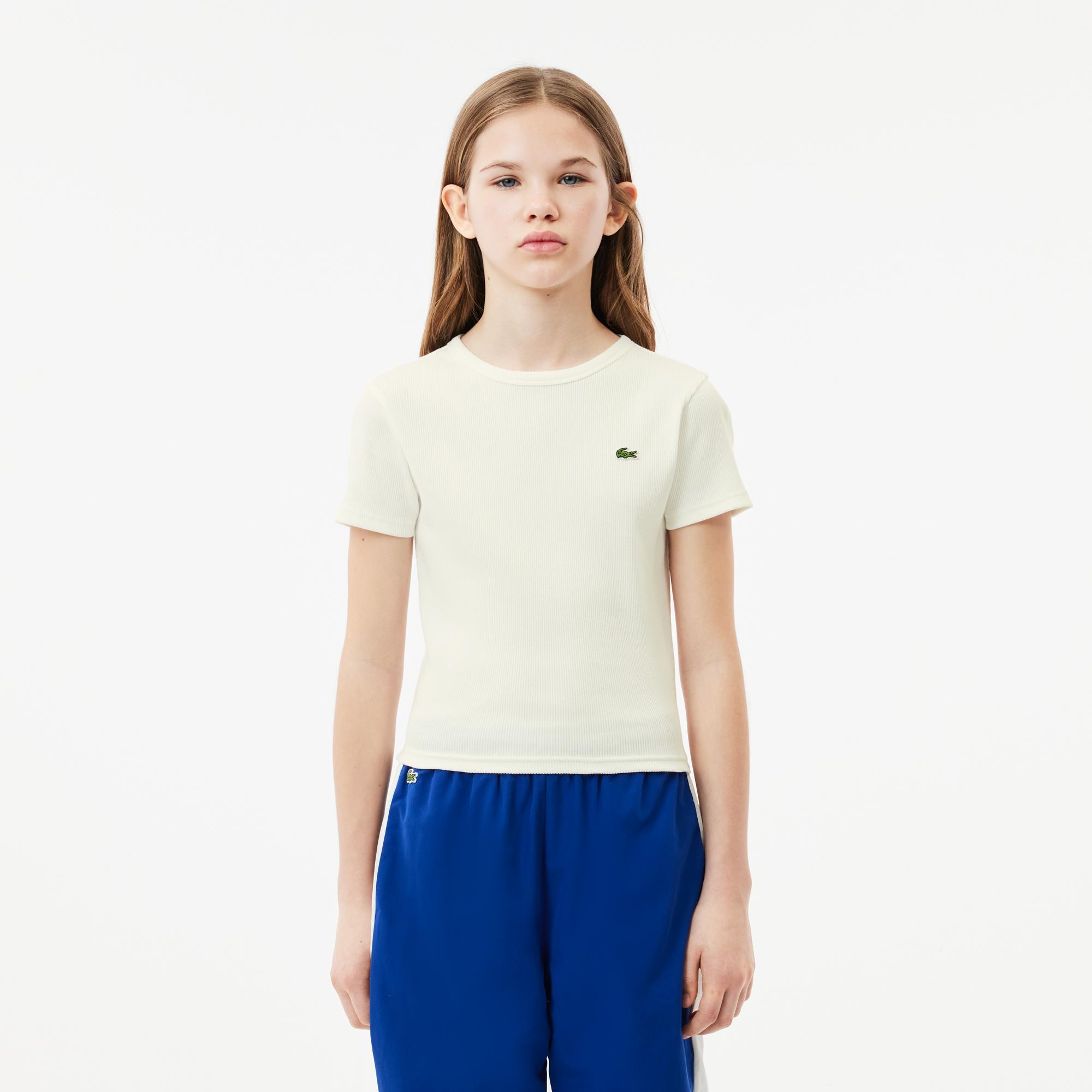 Lacoste Çocuk Bisiklet Yaka Beyaz T-Shirt