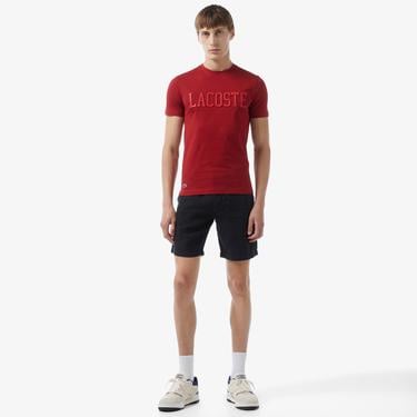  Lacoste Erkek Slim Fit Keten Siyah Bermuda Şort