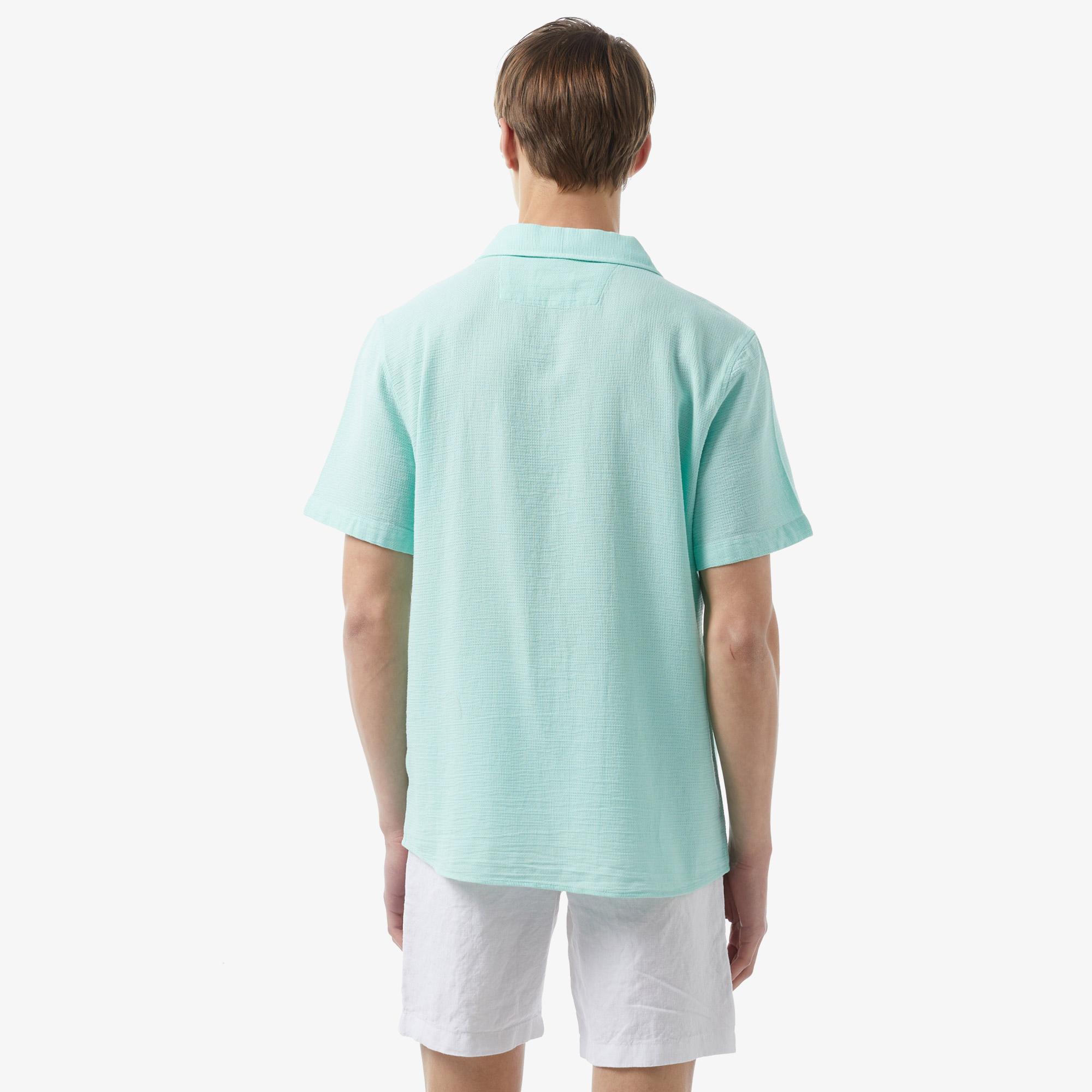 Erkek Relaxed Fit Kısa Kollu Yeşil Gömlek