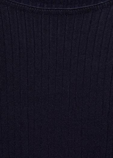  Mango Kadın Kısa Kollu Ince Triko Tişört Lacivert