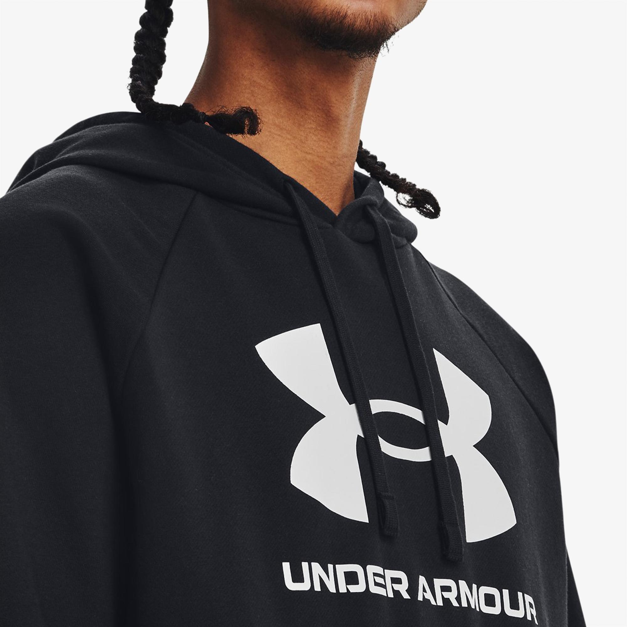 Under Armour Rival Fleece Logolu Erkek Siyah Günlük Sweatshirt