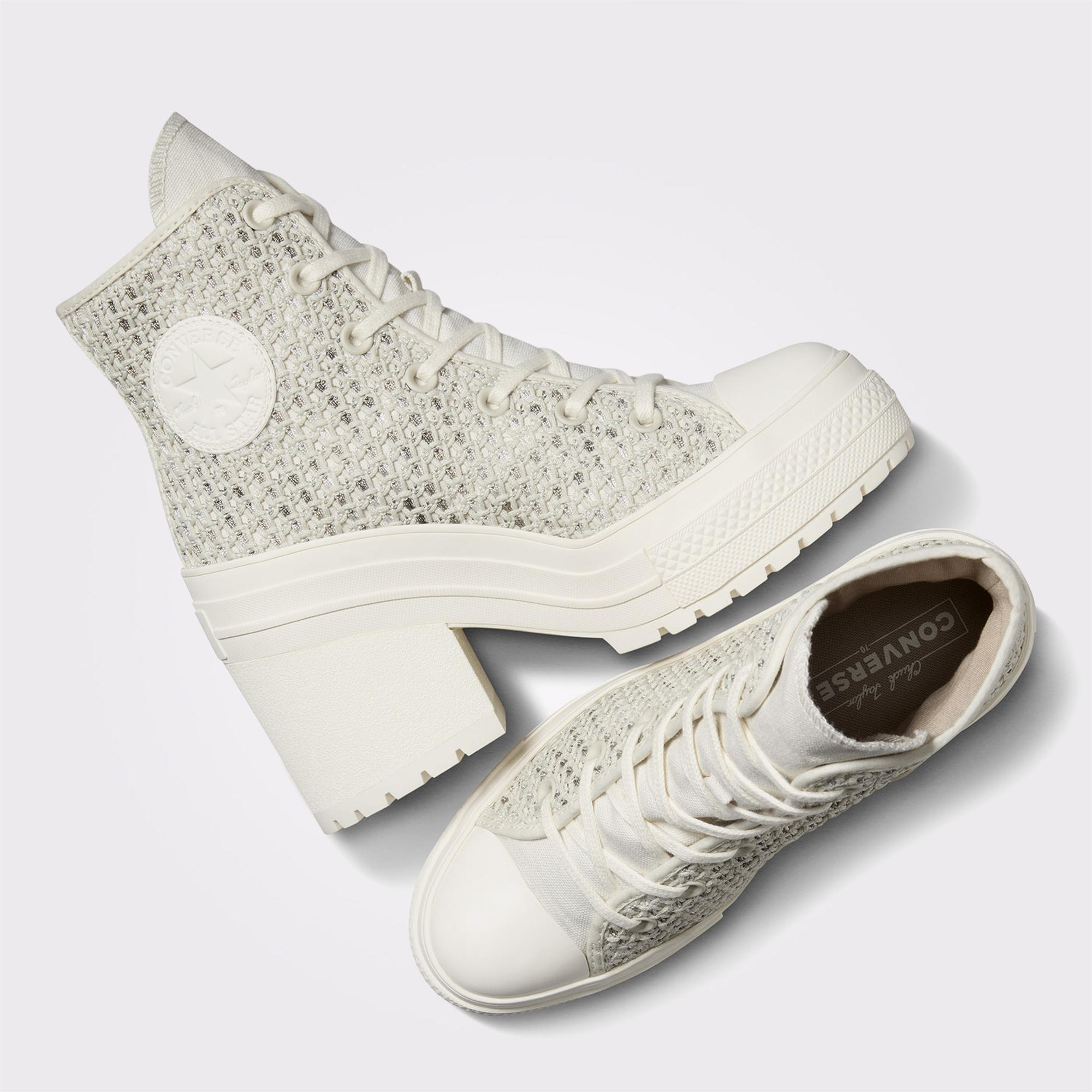 Converse Chuck 70 De Luxe Heel Unisex Krem Platform Sneaker