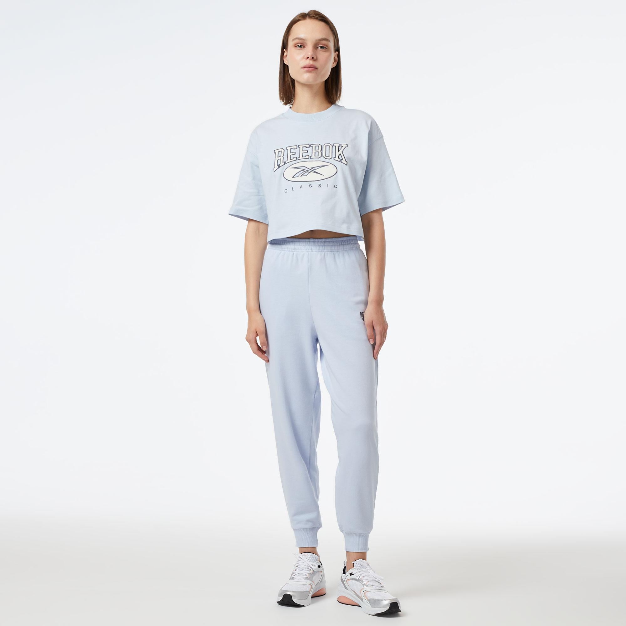 Reebok Classic Big Logo Kadın Mavi Günlük T-Shirt