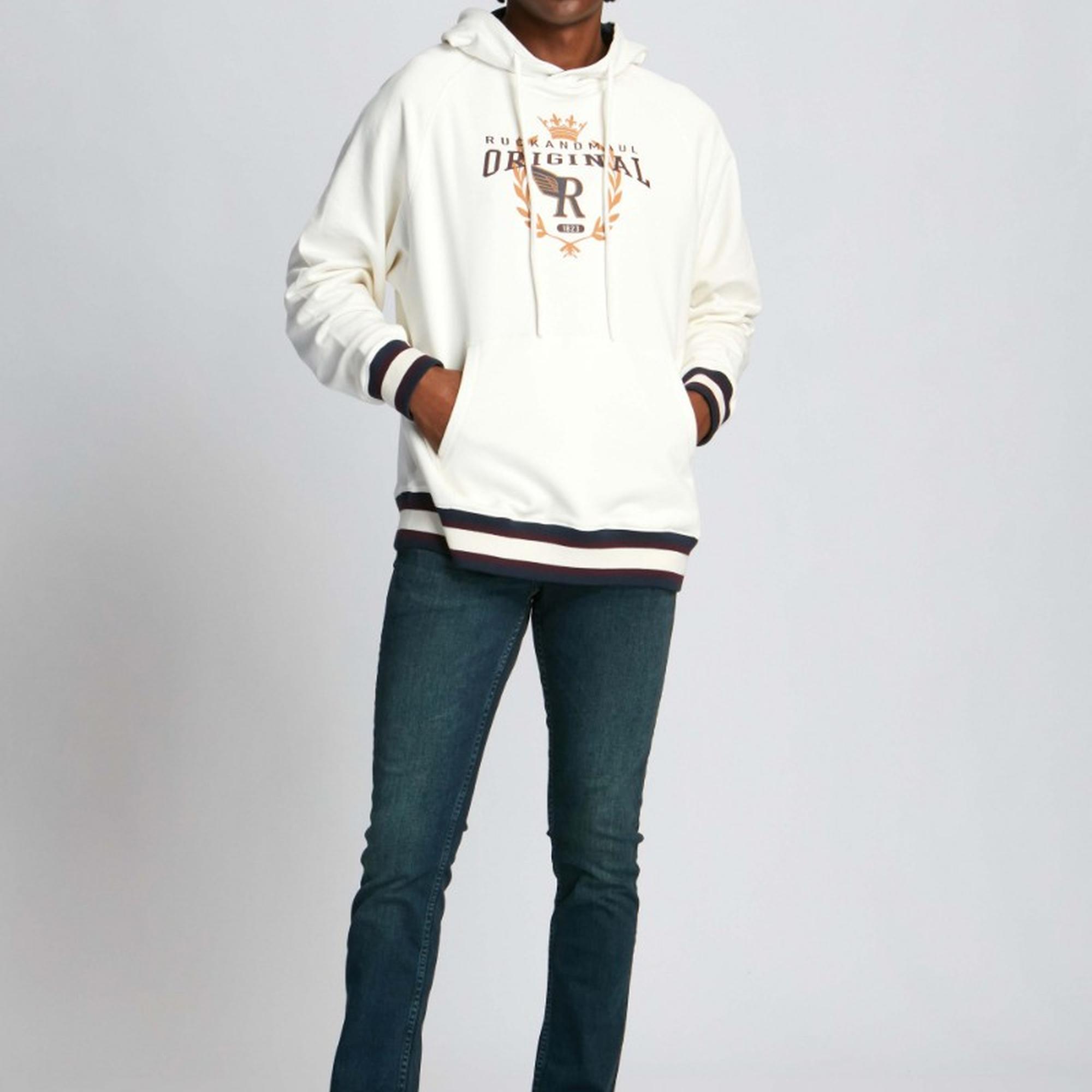 Erkek Kapüşonlu Sweatshirt 23003 1143 - Marshmallow