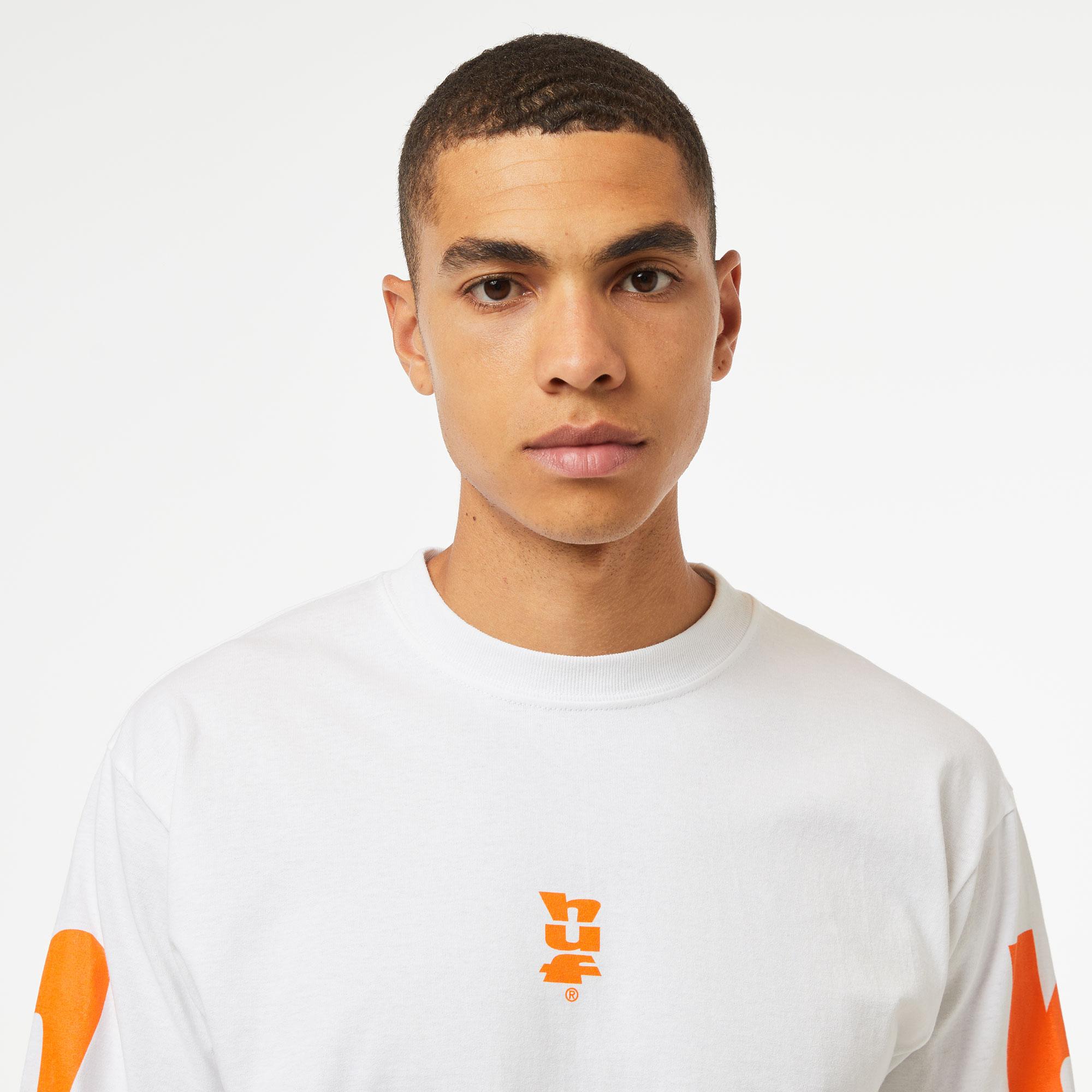 HUF Megablast Stretch L/S Erkek Beyaz Sweatshirt