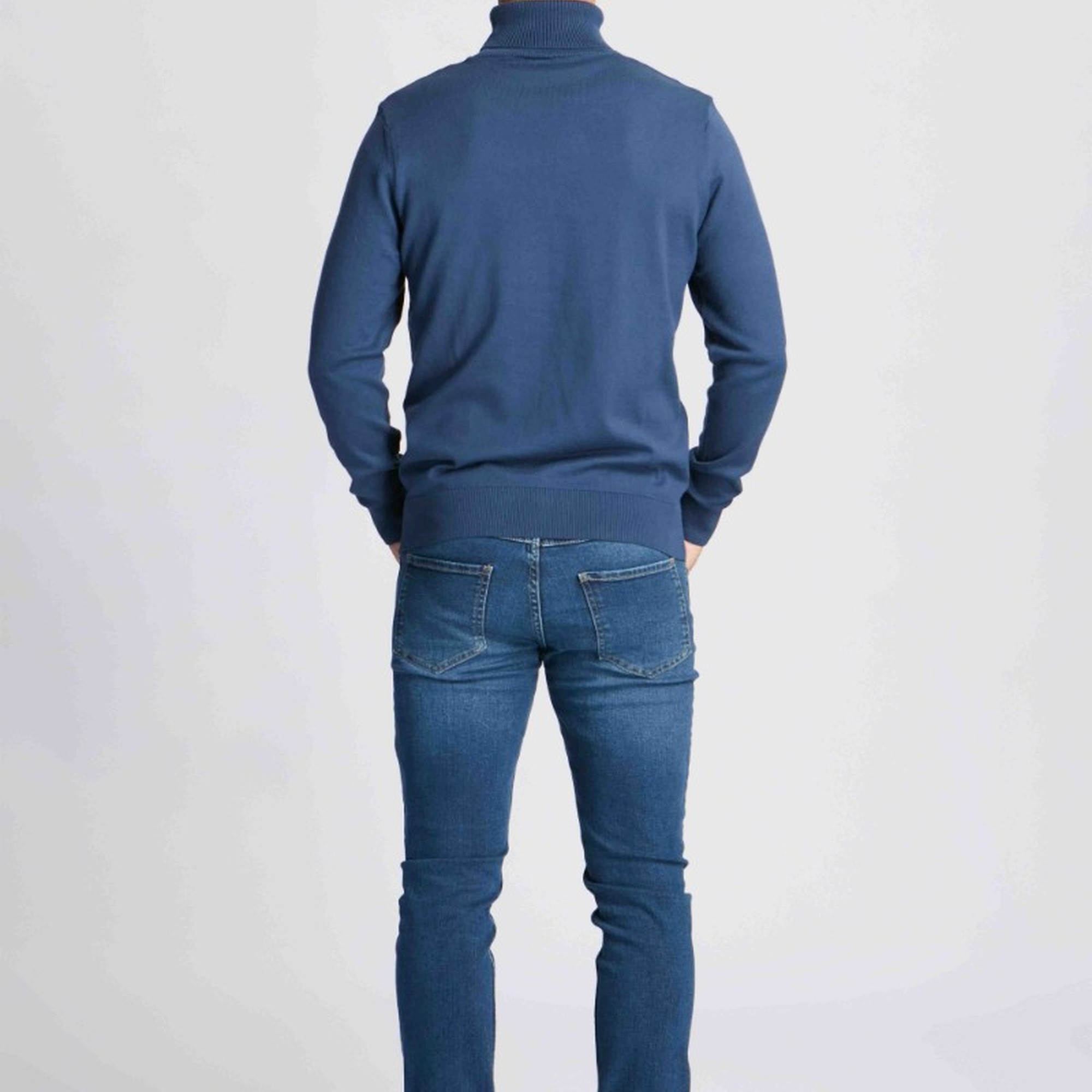 Erkek Boğazlı Kazak  14514 - Mavi