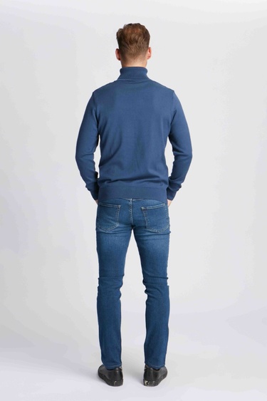  Erkek Boğazlı Kazak  14514 - Mavi