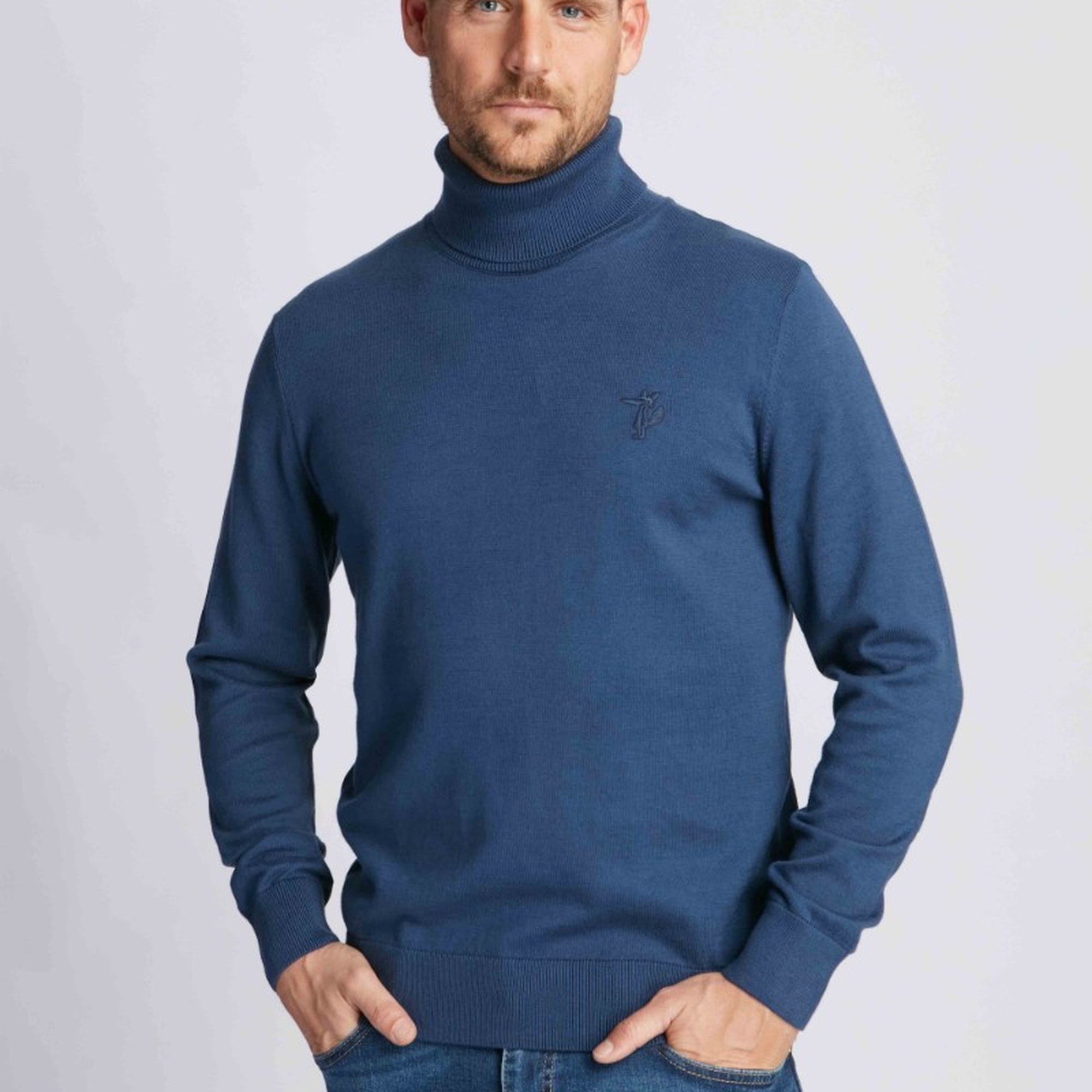 Erkek Boğazlı Kazak  14514 - Mavi