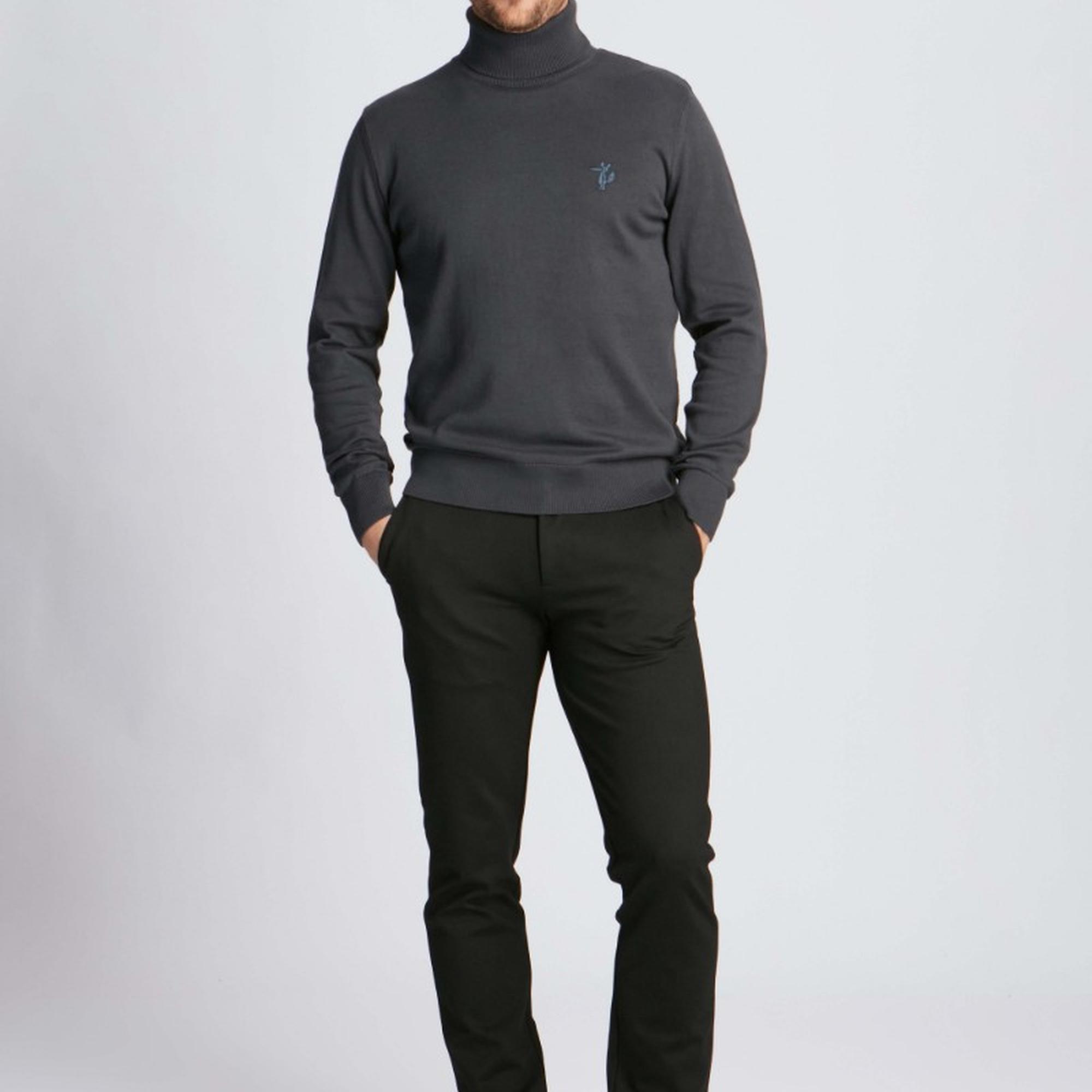 Erkek Boğazlı Kazak  409 - Gri