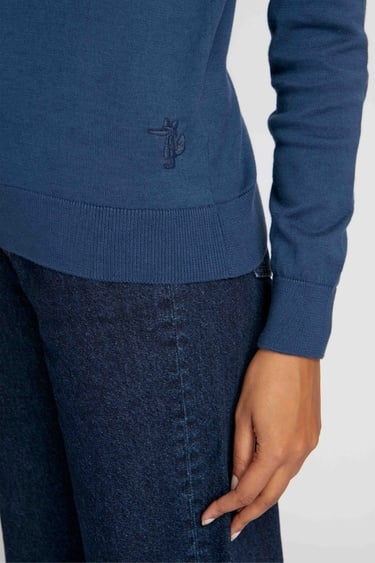  Kadın Boğazlı Kazak  14514 - Mavi