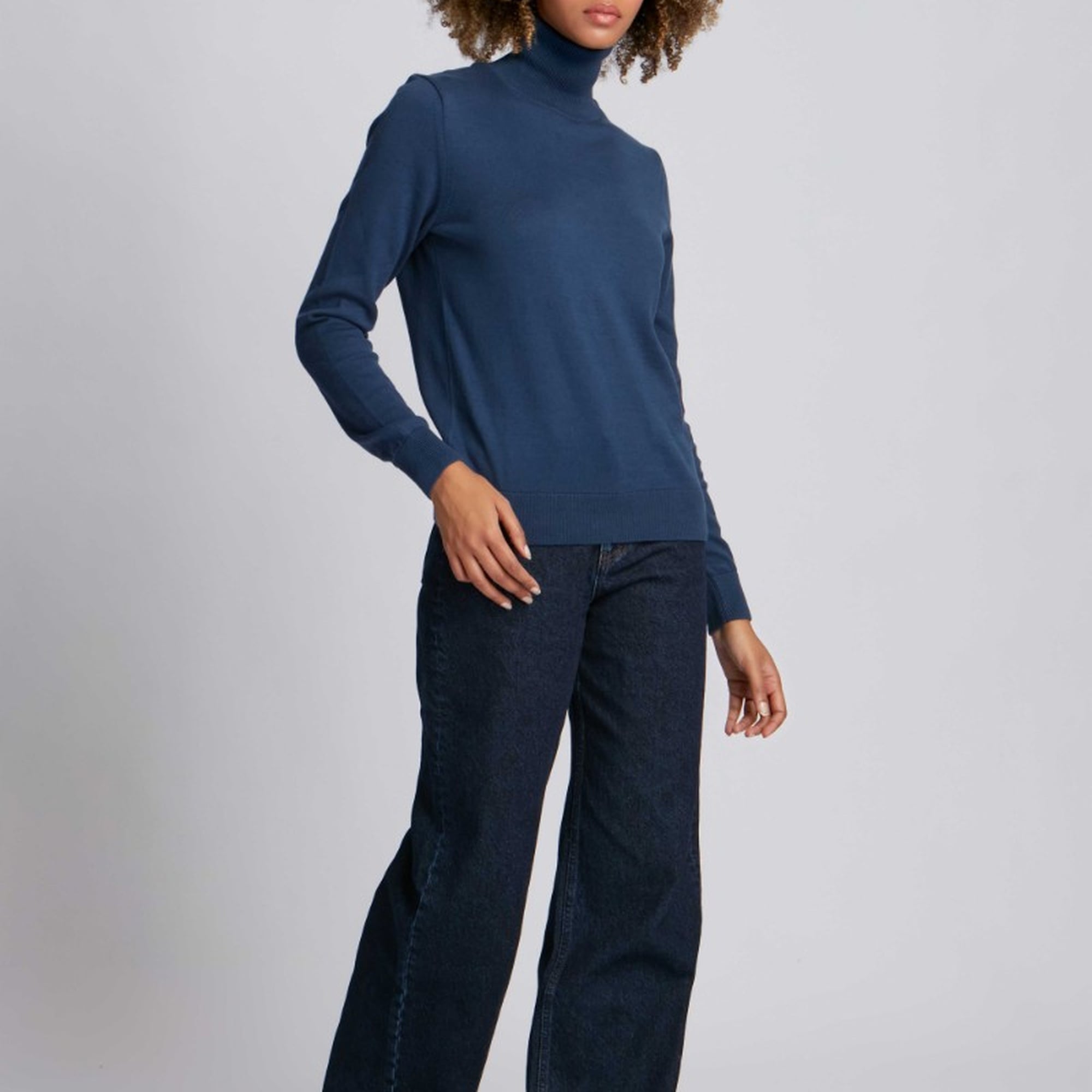 Kadın Boğazlı Kazak  14514 - Mavi