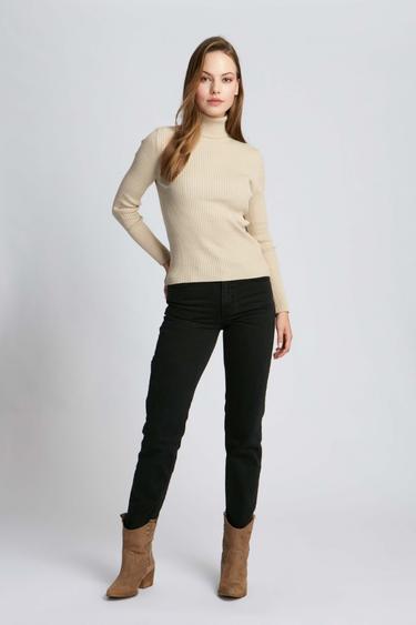  Kadın Boğazlı Kazak  1143 - Ekru