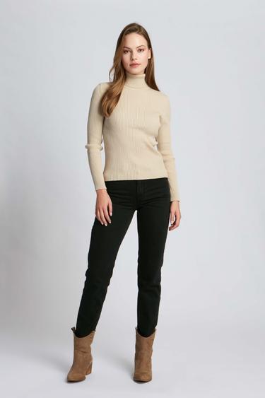  Kadın Boğazlı Kazak  1143 - Ekru