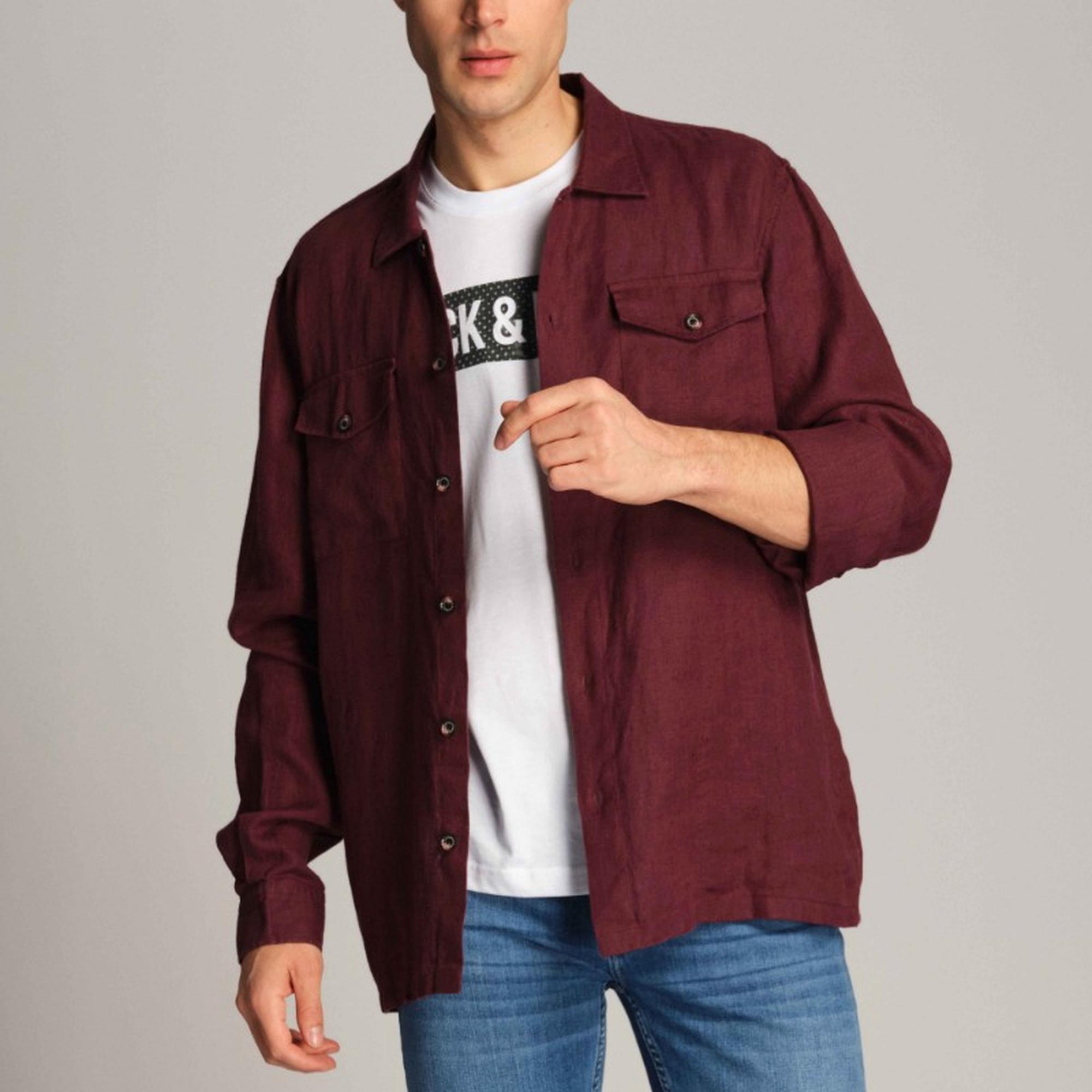 Erkek Gömlek Ceket  7181 - Mürdüm