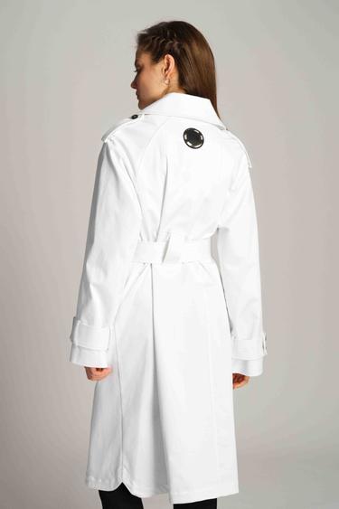  Kadın Trençkot  1000 - Beyaz