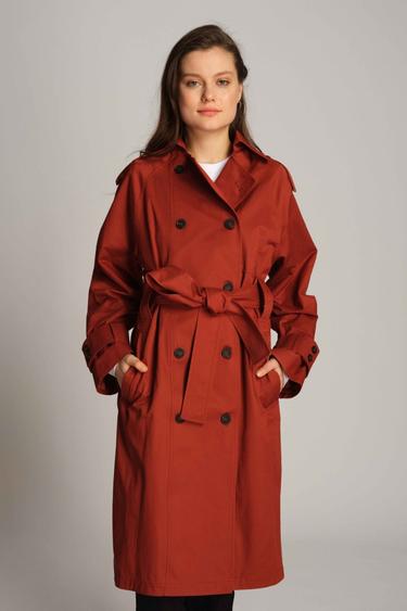  Kadın Trençkot  1354 - Hardal rengi