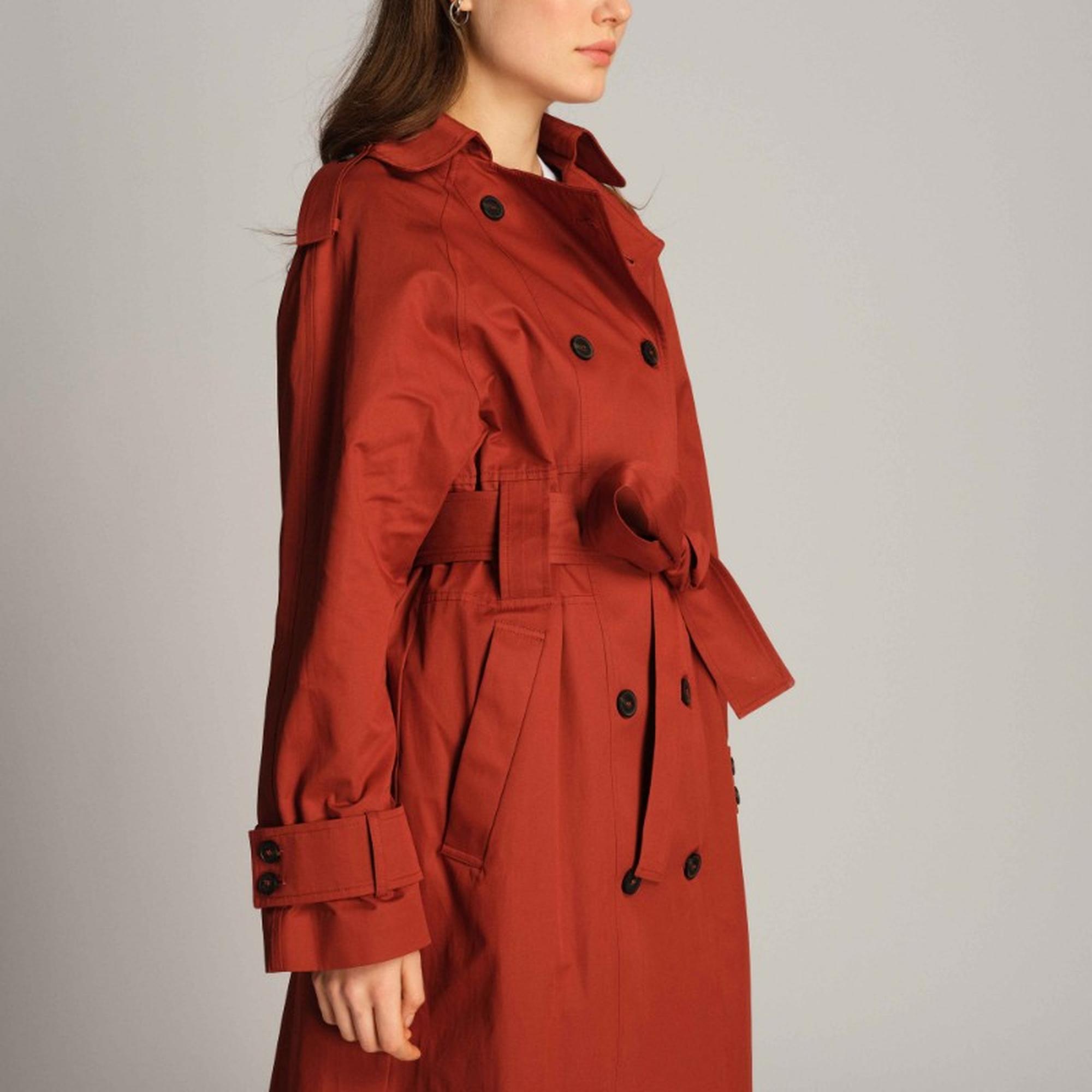 Kadın Trençkot  1354 - Hardal rengi