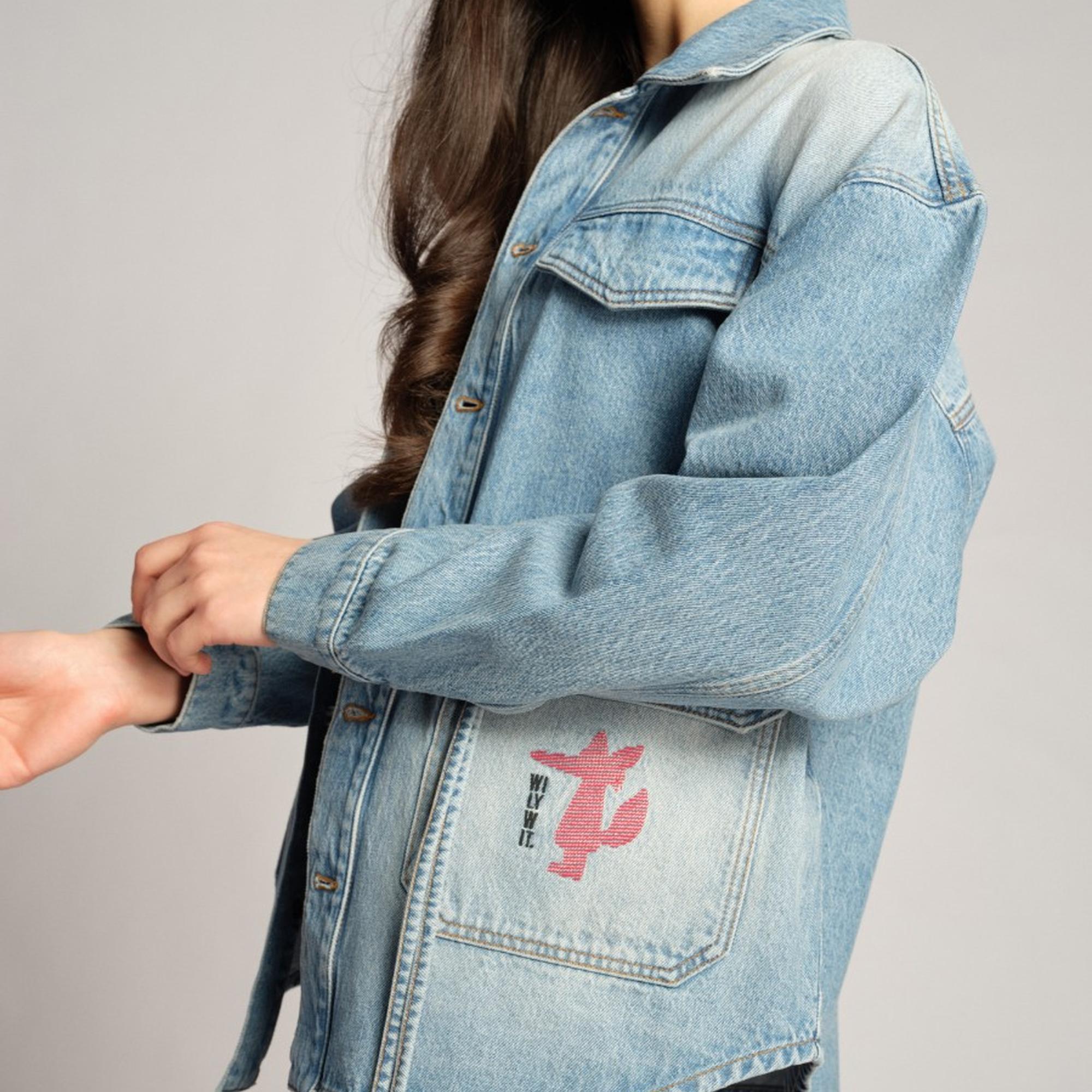 Kadın Kot Ceket  4021 - Mavi