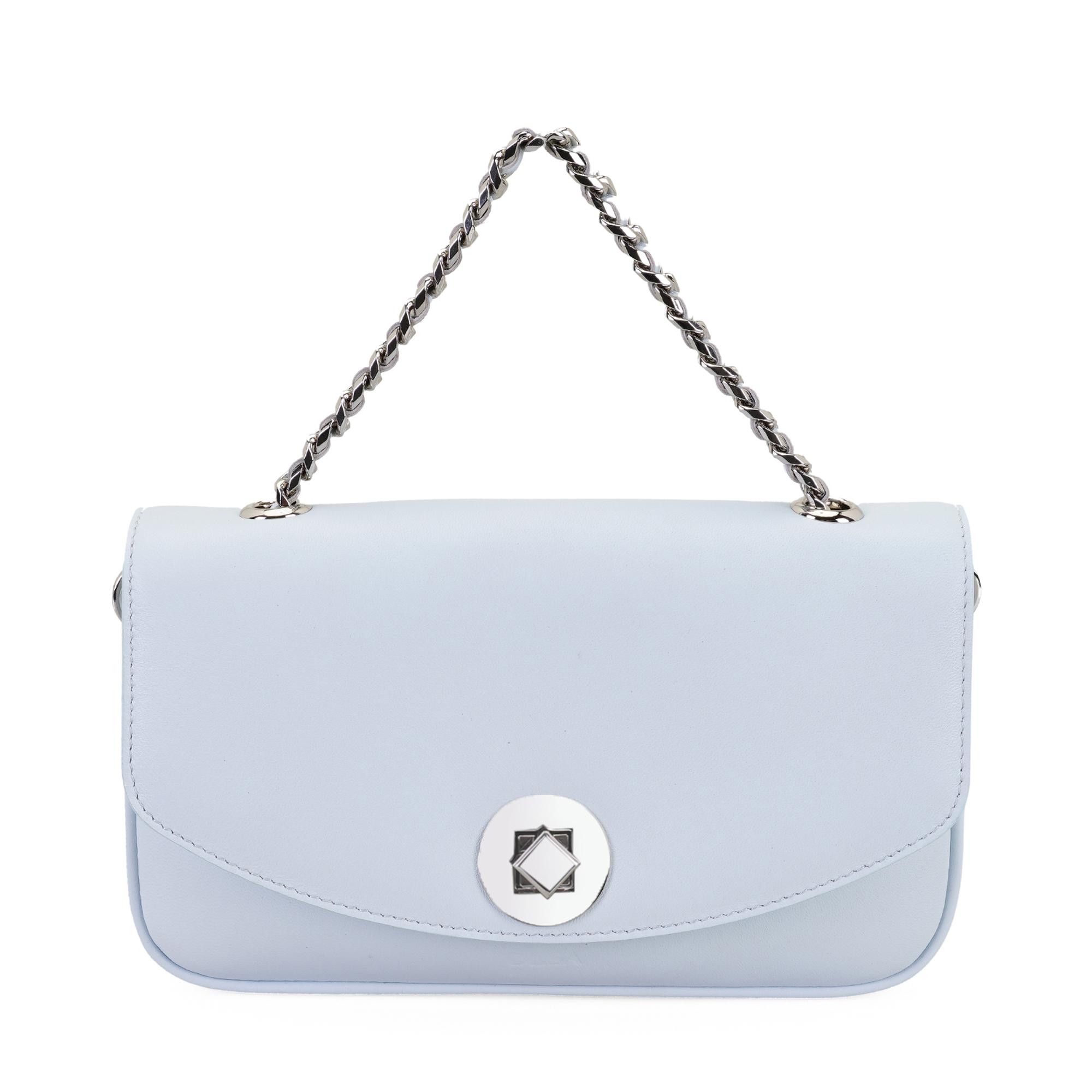 Karla Mavi Kadın Deri Omuz Çantası