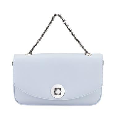  Karla Mavi Kadın Deri Omuz Çantası