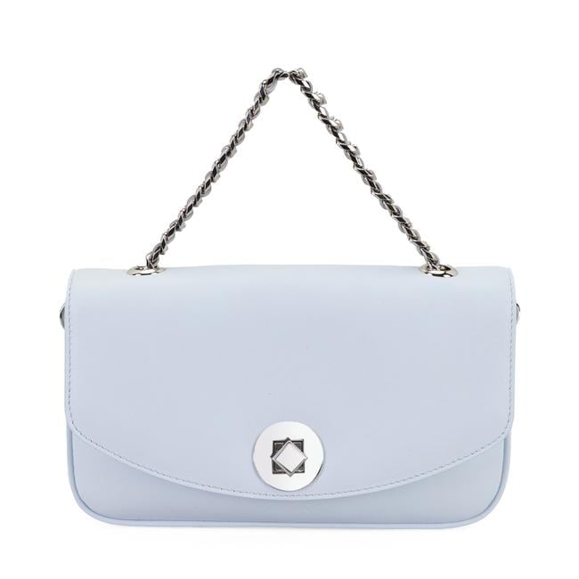  Karla Mavi Kadın Deri Omuz Çantası