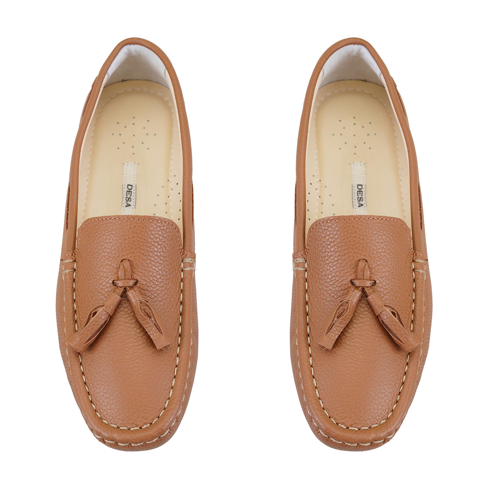 Kadın Taba Deri Loafer