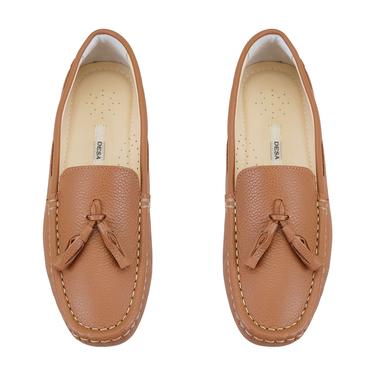  Kadın Taba Deri Loafer
