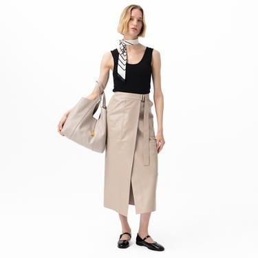  Alcee Bej Kadın Uzun Deri Etek