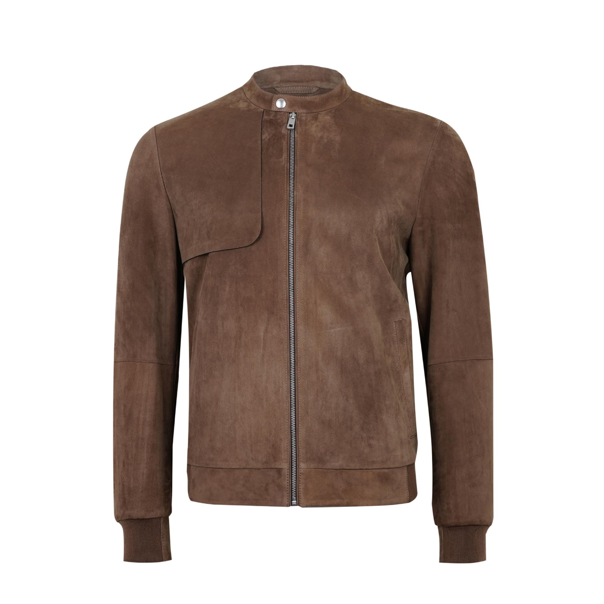 Ambrosi Kahve Erkek Bomber Süet Deri Ceket