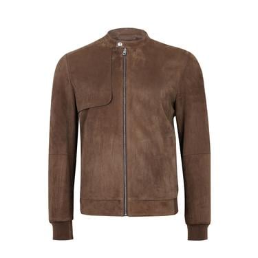  Ambrosi Kahve Erkek Bomber Süet Deri Ceket