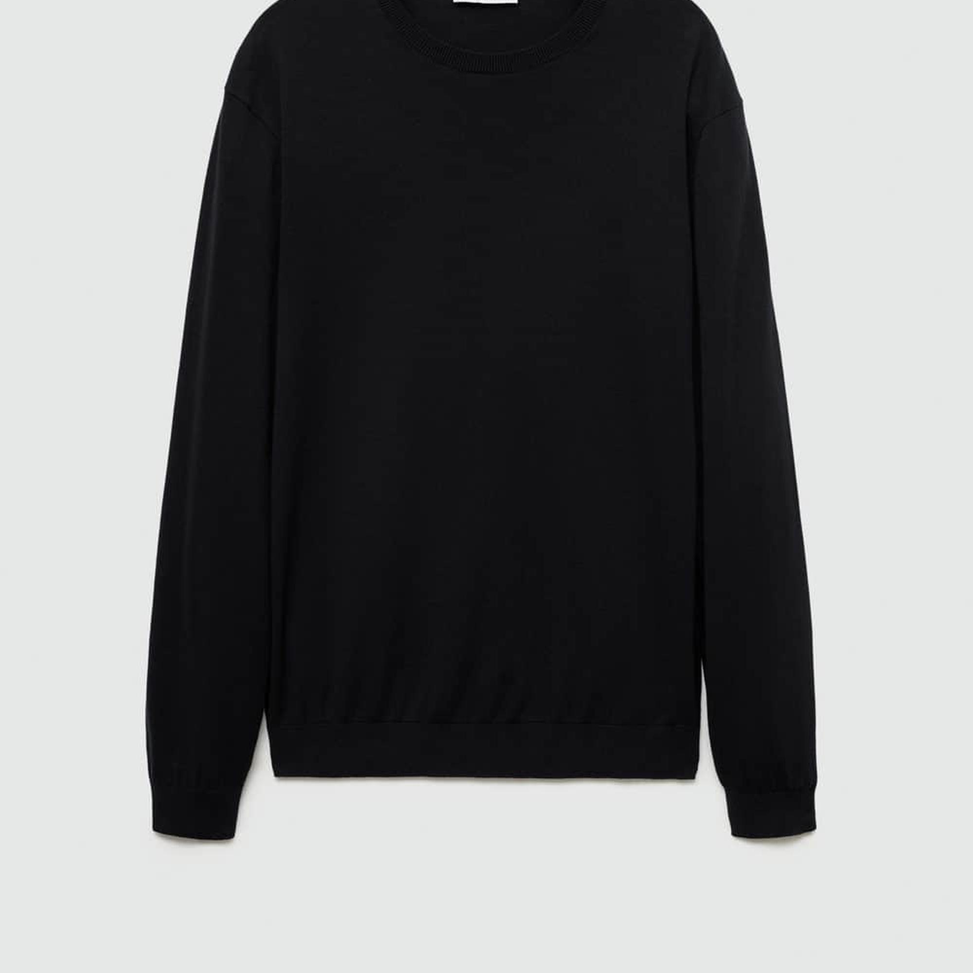 Mango Erkek %100 Pamuklu Ince Triko Kazak Lacivert