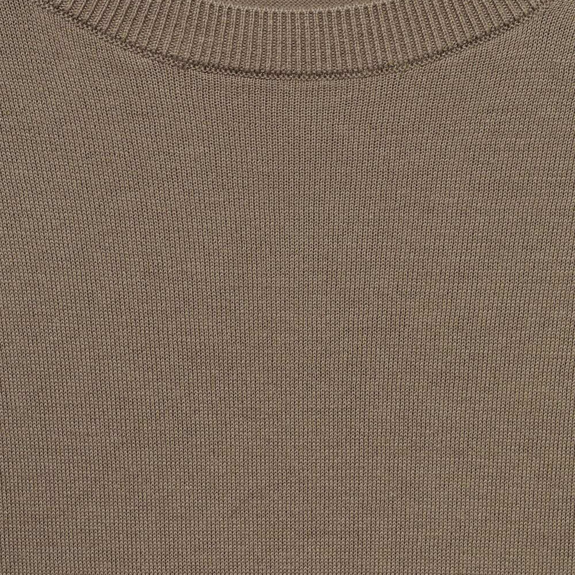 Mango Erkek %100 Pamuklu Ince Triko Kazak Kahverengi