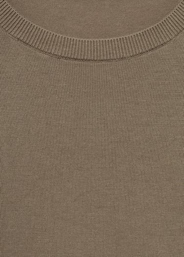  Mango Erkek %100 Pamuklu Ince Triko Kazak Kahverengi