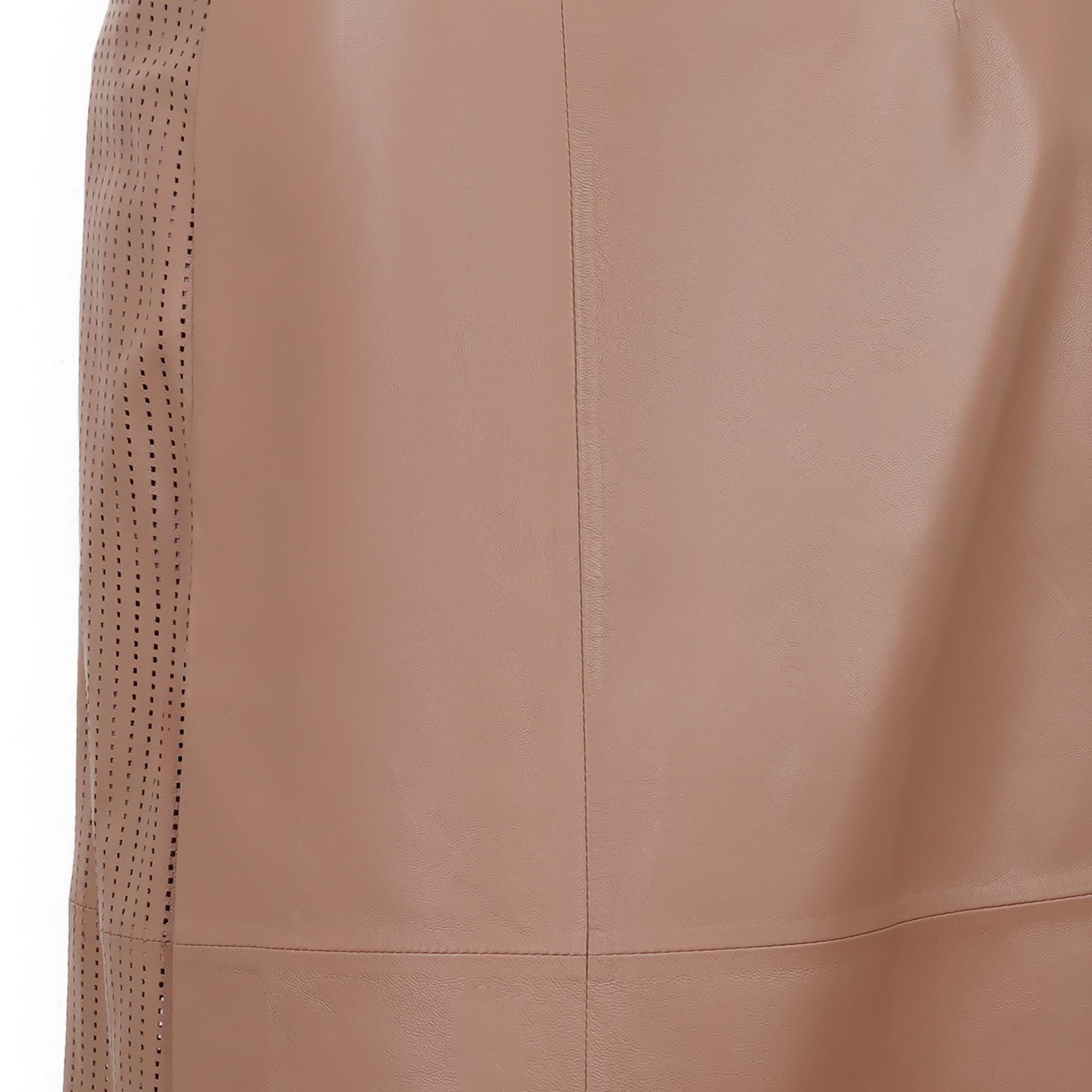 Aldene Kahve Kadın Uzun Deri Etek