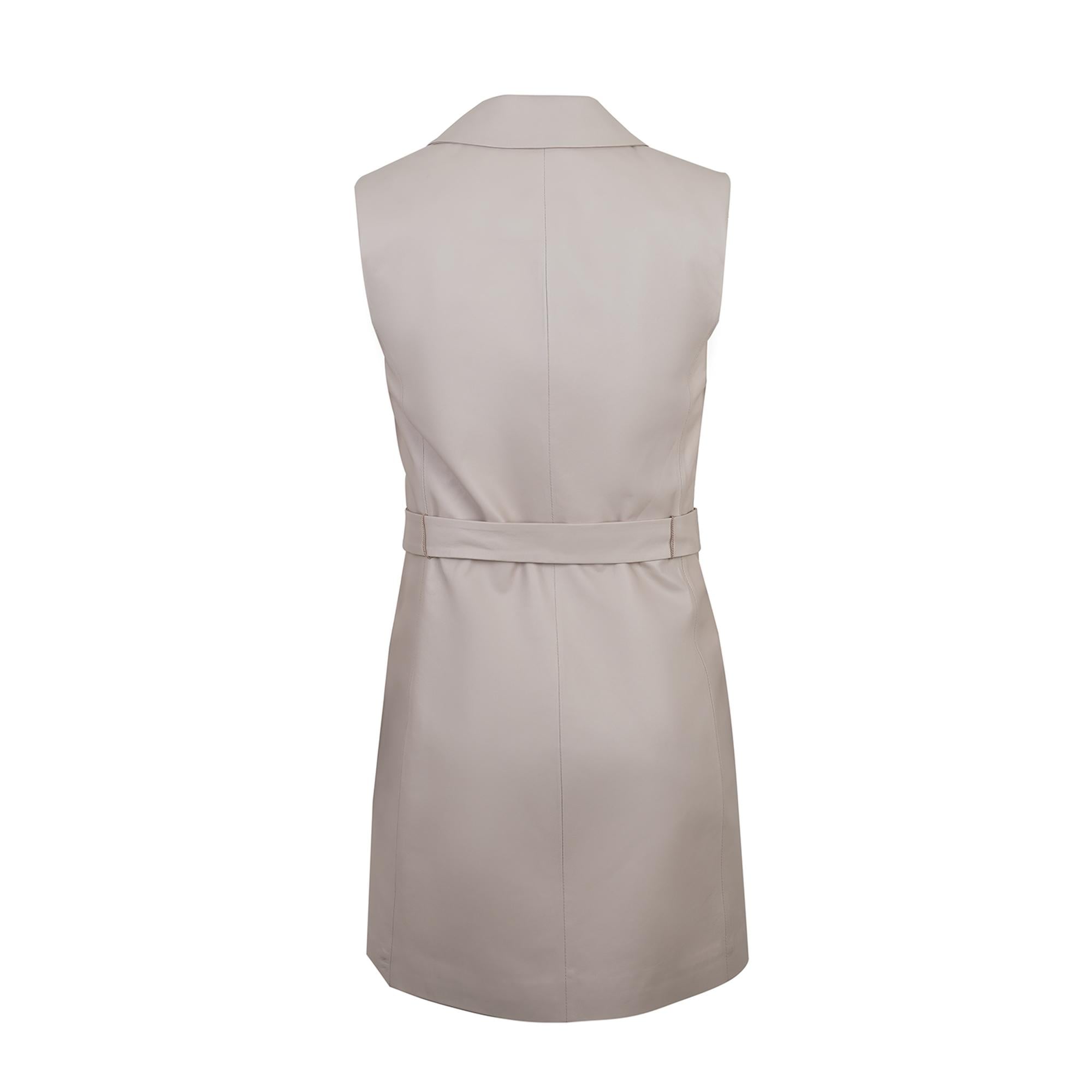 Tazia Bej Kadın Deri Elbise