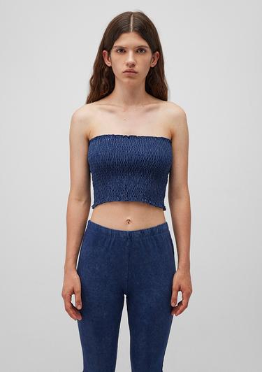  Mavi Lacivert Tişört Crop / Kısa Kesim 1612331-80925