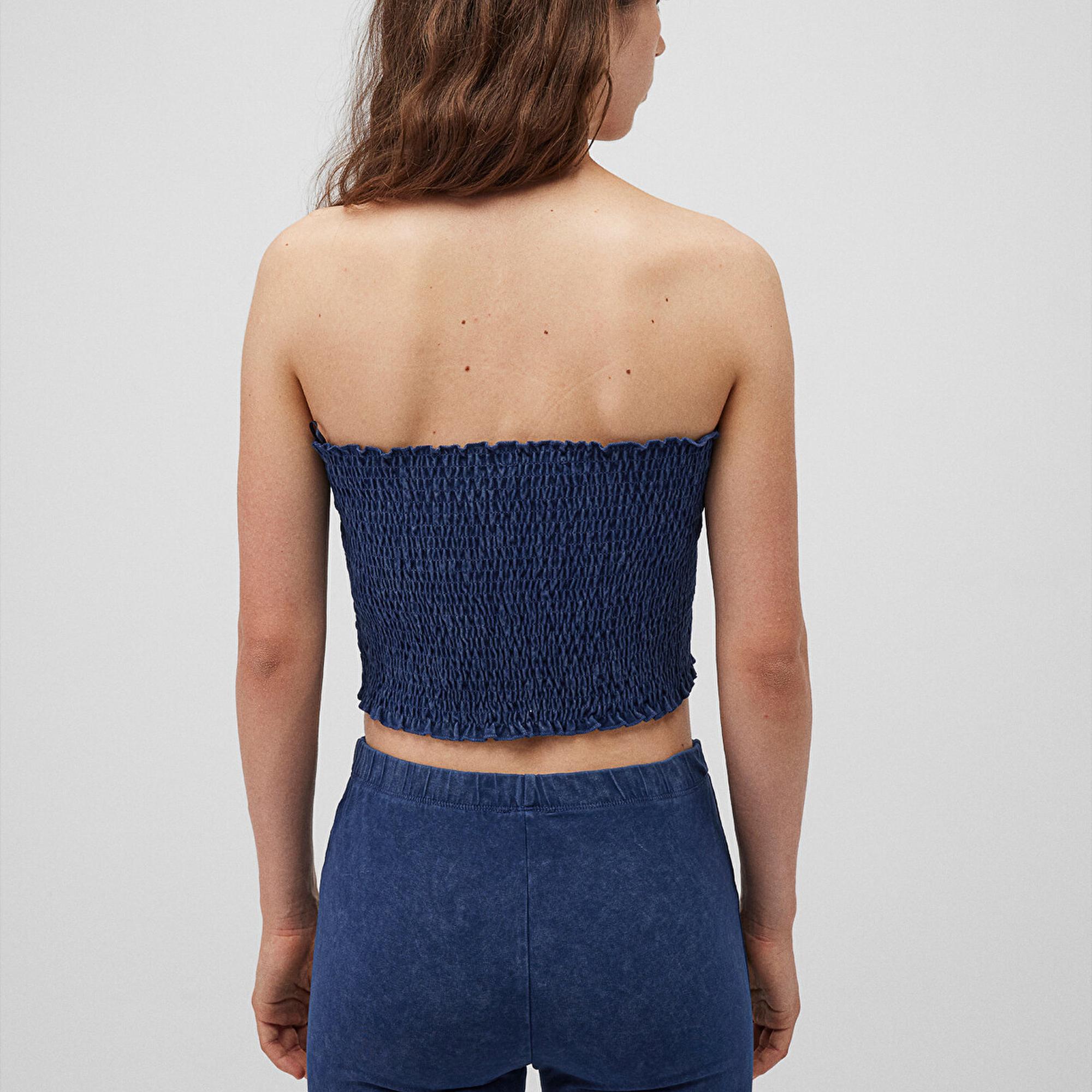 Mavi Lacivert Tişört Crop / Kısa Kesim 1612331-80925