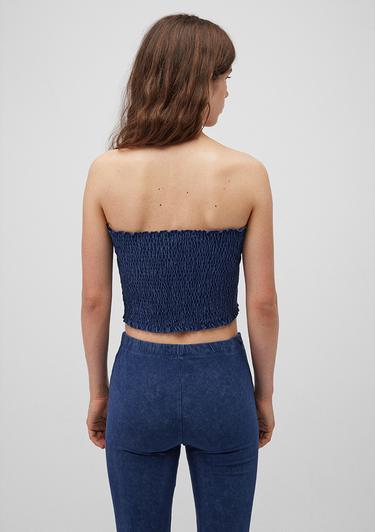  Mavi Lacivert Tişört Crop / Kısa Kesim 1612331-80925