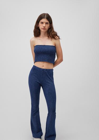  Mavi Lacivert Tişört Crop / Kısa Kesim 1612331-80925