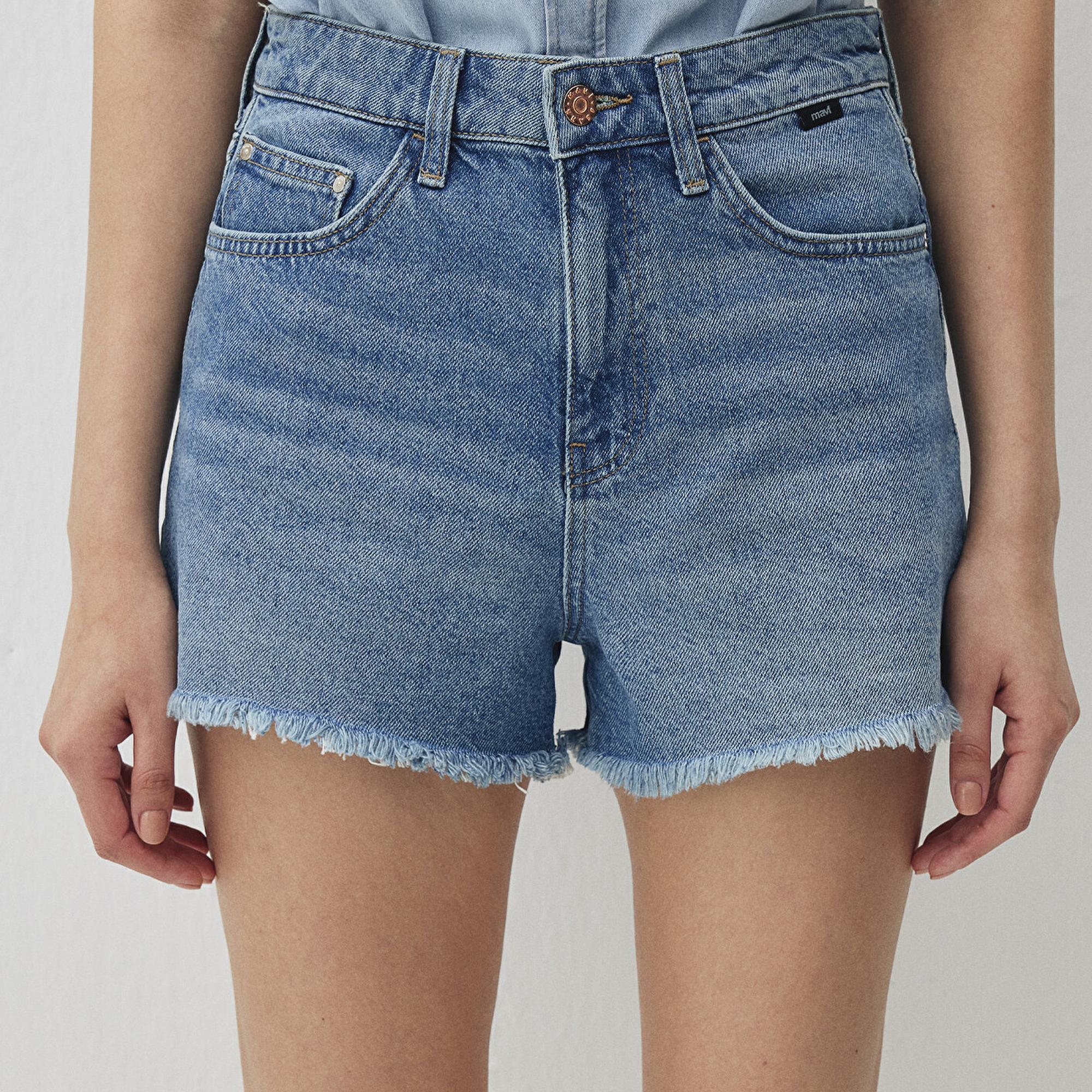 Mavi Cherry 90lar Gölgeli İndigo Mavisi Jean Şort 1410022-87070