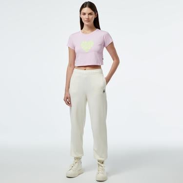  Converse Heart Slim Fit Kadın Lila T-Shirt
