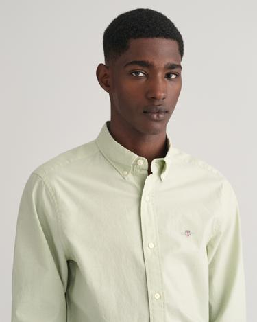  GANT Erkek Yeşil Slim Fit Düğmeli Yaka Broadcloth Gömlek