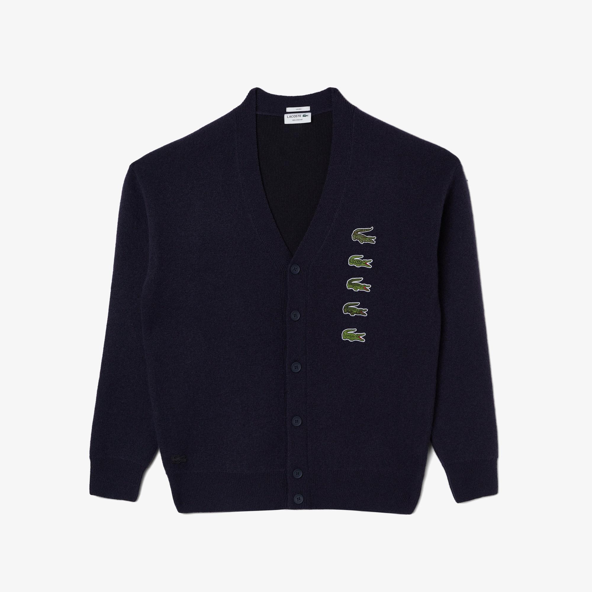 Lacoste Unisex Lacivert Yün Hırka