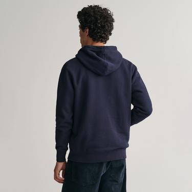  GANT Erkek Lacivert Regular Fit Kapüşonlu Logolu Sweatshirt